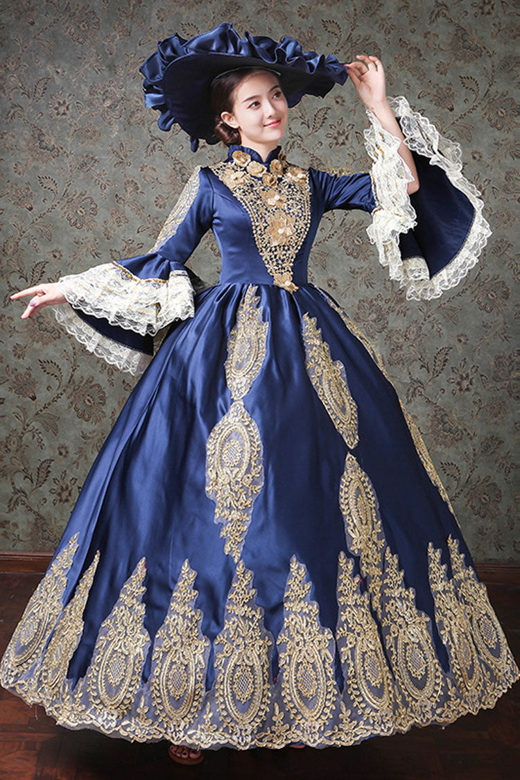 Gothic Lolita Dress - Multi-layer Half Sleeves Trumpet, 2 Colors, High Waist, Printed - additional product view 5