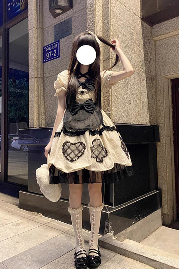Gothic Lolita Dress - Multi-layer Ruffle Bowknot, Ivory, Sweet Style, Bow Detail, Ruffled - additional product view 3
