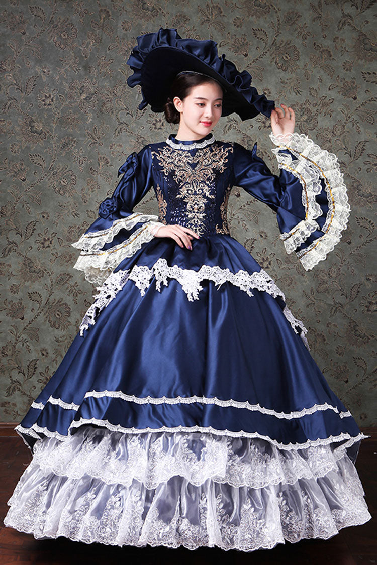 Gothic Lolita Dress - Multi-layer Trumpet Sleeves High, 2 Colors, High Waist, Lace Trim - additional product view 3