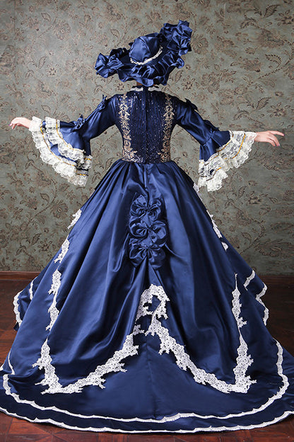 Gothic Lolita Dress - Multi-layer Trumpet Sleeves High, 2 Colors, High Waist, Lace Trim - additional product view 5