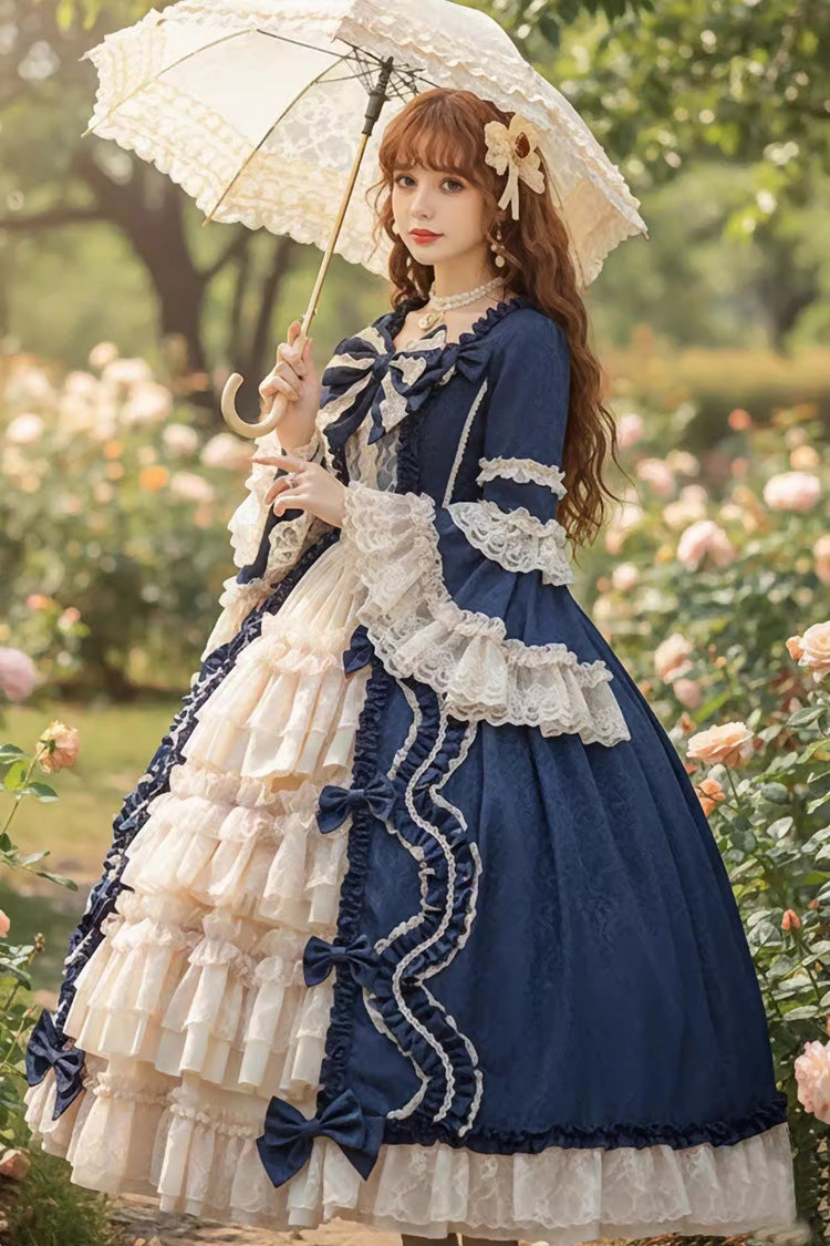 Gothic Lolita Dress - Multi-layered Ruffled Open-front, 5 Colors, Victorian Style - additional product view 3