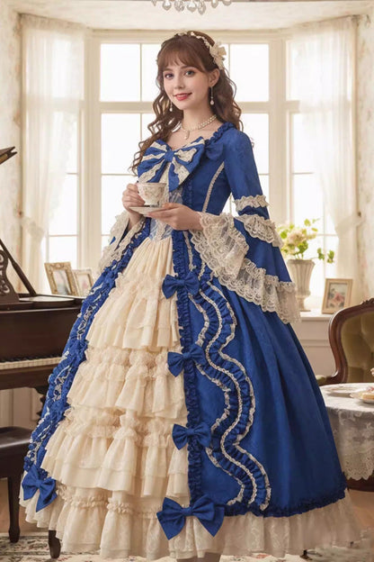 Gothic Lolita Dress - Multi-layered Ruffled Open-front, 5 Colors, Victorian Style - additional product view 7