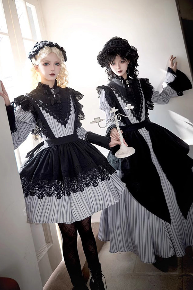 Gothic Lolita Dress - Nocturne, Gray, Short Version, Long Version, Long Length - additional product view 2