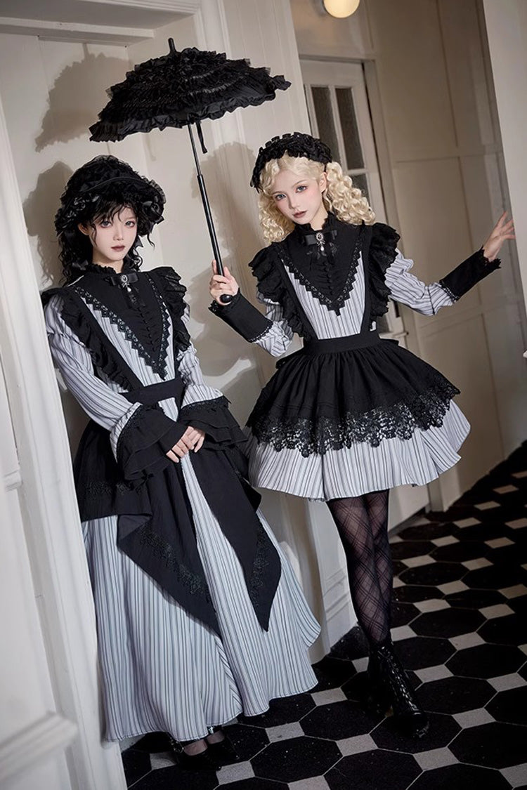 Gothic Lolita Dress - Nocturne, Gray, Short Version, Long Version, Long Length - additional product view 3