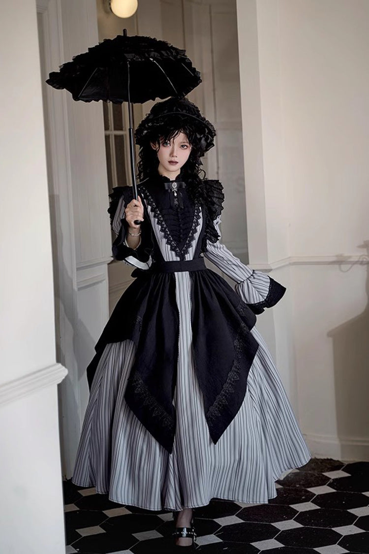 Gothic Lolita Dress - Nocturne, Gray, Short Version, Long Version, Long Length - additional product view 5