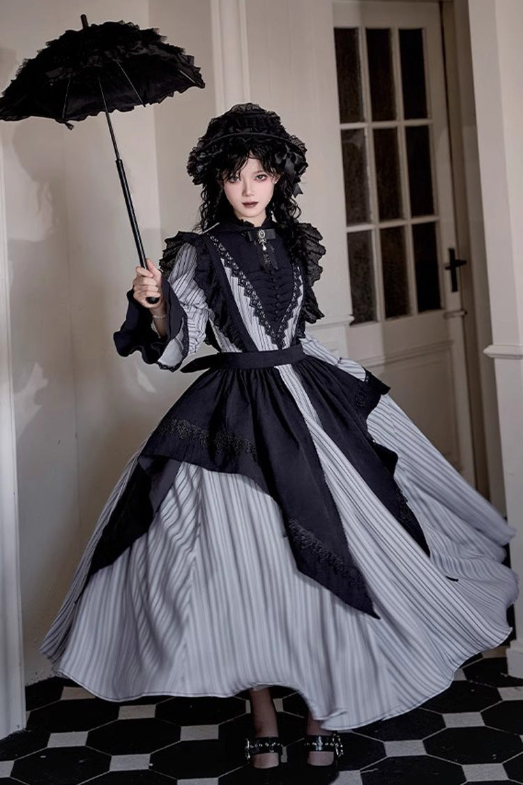 Gothic Lolita Dress - Nocturne, Gray, Short Version, Long Version, Long Length - additional product view 6