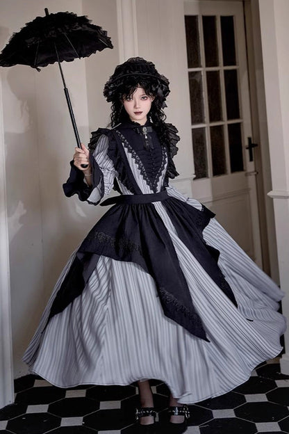 Gothic Lolita Dress - Nocturne, Gray, Short Version, Long Version, Long Length - additional product view 6