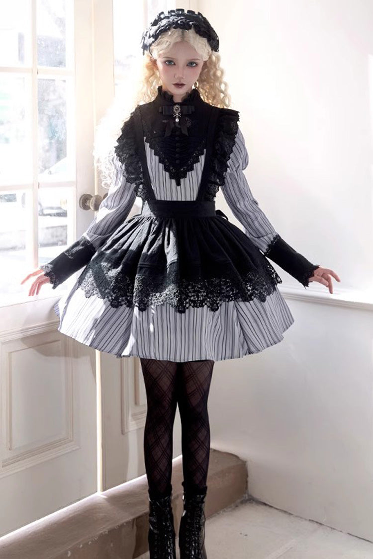 Gothic Lolita Dress - Nocturne, Gray, Short Version, Long Version, Long Length - additional product view 8