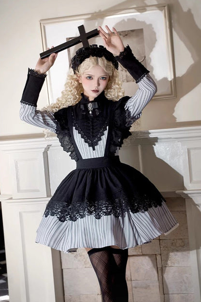 Gothic Lolita Dress - Nocturne, Gray, Short Version, Long Version, Long Length - additional product view 9