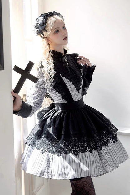 Gothic Lolita Dress - Nocturne, Gray, Short Version, Long Version, Long Length - additional product view 10
