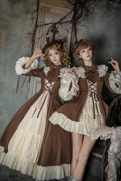 Gothic Lolita Dress - Nutcracker, 2 Colors, Stand Collar, Ruffled, Lace-Up - additional product view 2