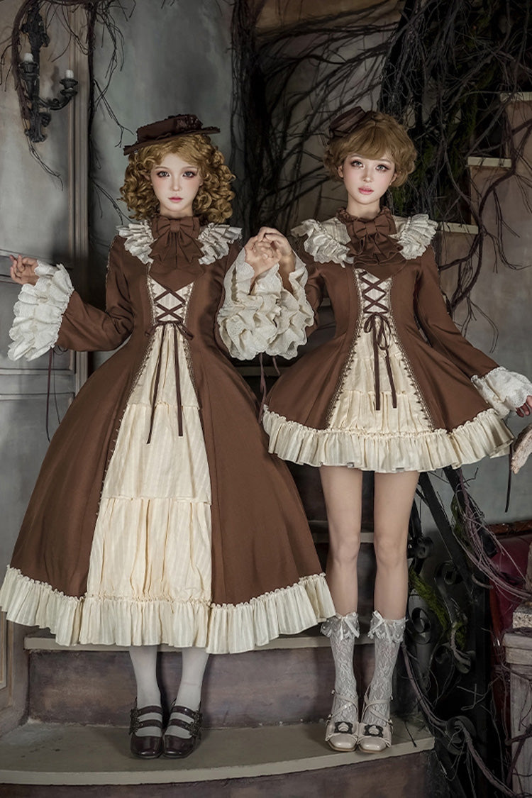 Gothic Lolita Dress - Nutcracker, 2 Colors, Stand Collar, Ruffled, Lace-Up - additional product view 3