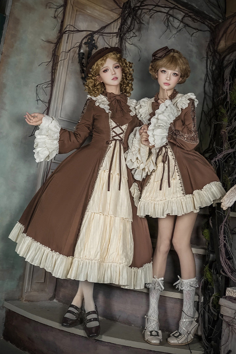 Gothic Lolita Dress - Nutcracker, 2 Colors, Stand Collar, Ruffled, Lace-Up - additional product view 4