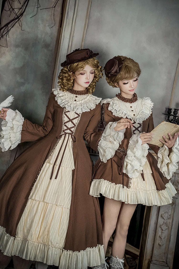 Gothic Lolita Dress - Nutcracker, 2 Colors, Stand Collar, Ruffled, Lace-Up - additional product view 5