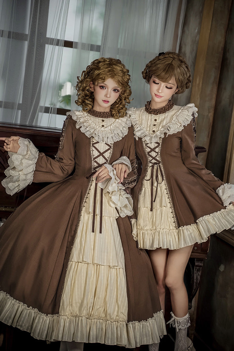 Gothic Lolita Dress - Nutcracker, 2 Colors, Stand Collar, Ruffled, Lace-Up - additional product view 7