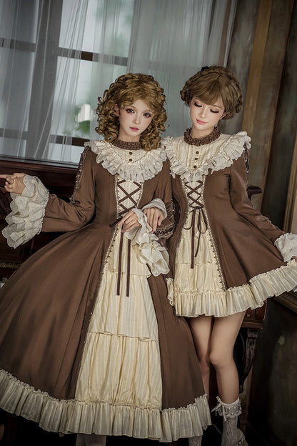 Gothic Lolita Dress - Nutcracker, 2 Colors, Stand Collar, Ruffled, Lace-Up - additional product view 7