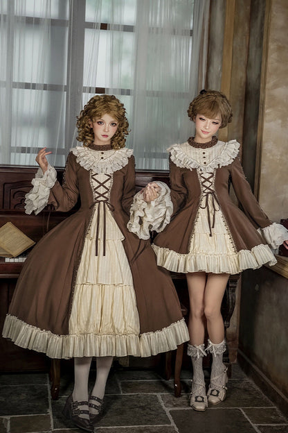 Gothic Lolita Dress - Nutcracker, 2 Colors, Stand Collar, Ruffled, Lace-Up - additional product view 8
