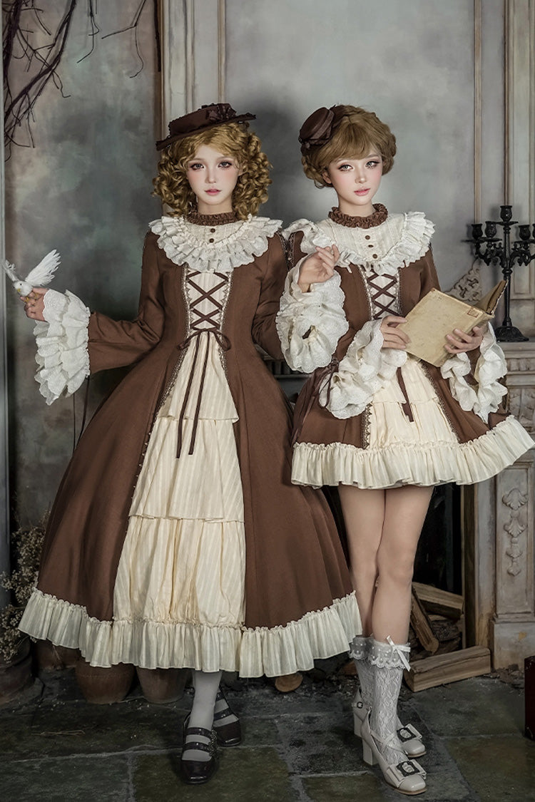 Gothic Lolita Dress - Nutcracker, 2 Colors, Stand Collar, Ruffled, Lace-Up - additional product view 12