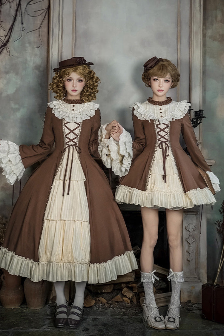 Gothic Lolita Dress - Nutcracker, 2 Colors, Stand Collar, Ruffled, Lace-Up - additional product view 13