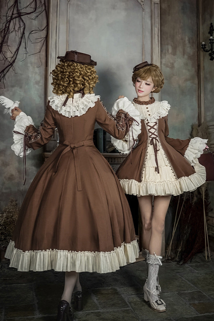 Gothic Lolita Dress - Nutcracker, 2 Colors, Stand Collar, Ruffled, Lace-Up - additional product view 14