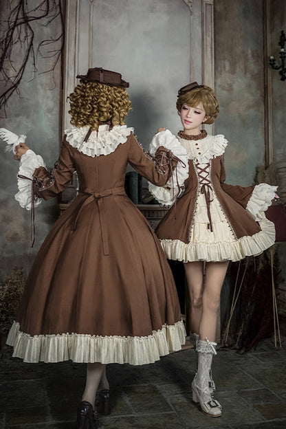 Gothic Lolita Dress - Nutcracker, 2 Colors, Stand Collar, Ruffled, Lace-Up - additional product view 14