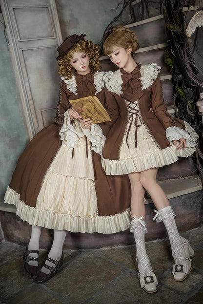 Gothic Lolita Dress - Nutcracker, 2 Colors, Stand Collar, Ruffled, Lace-Up - additional product view 15