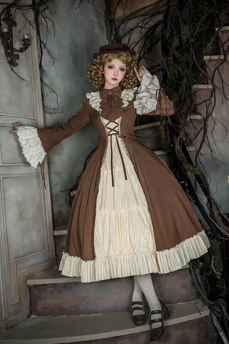 Gothic Lolita Dress - Nutcracker, 2 Colors, Stand Collar, Ruffled, Lace-Up - additional product view 16