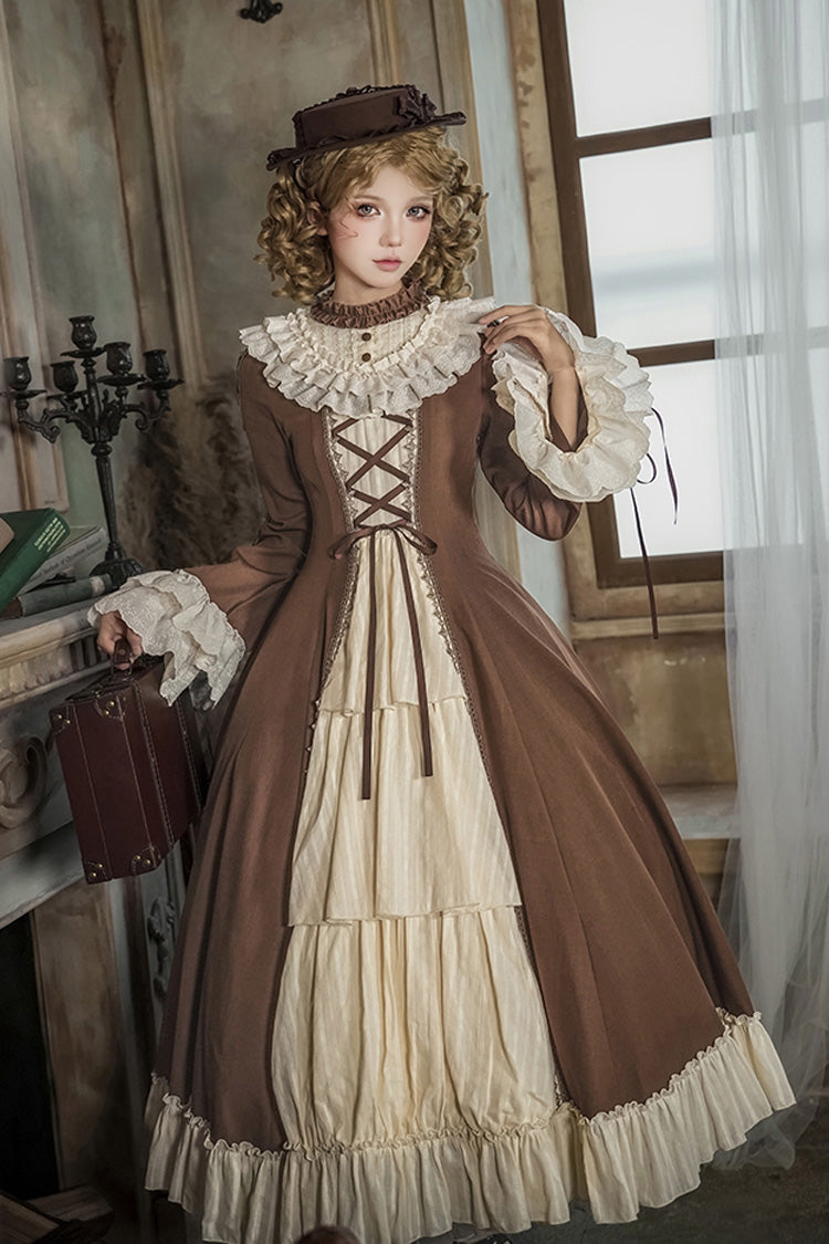 Gothic Lolita Dress - Nutcracker, 2 Colors, Stand Collar, Ruffled, Lace-Up - additional product view 17