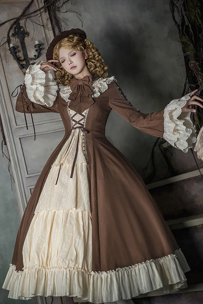 Gothic Lolita Dress - Nutcracker, 2 Colors, Stand Collar, Ruffled, Lace-Up - additional product view 18