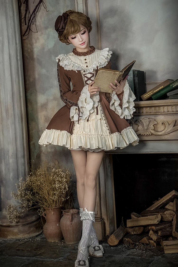 Gothic Lolita Dress - Nutcracker, 2 Colors, Stand Collar, Ruffled, Lace-Up - additional product view 20
