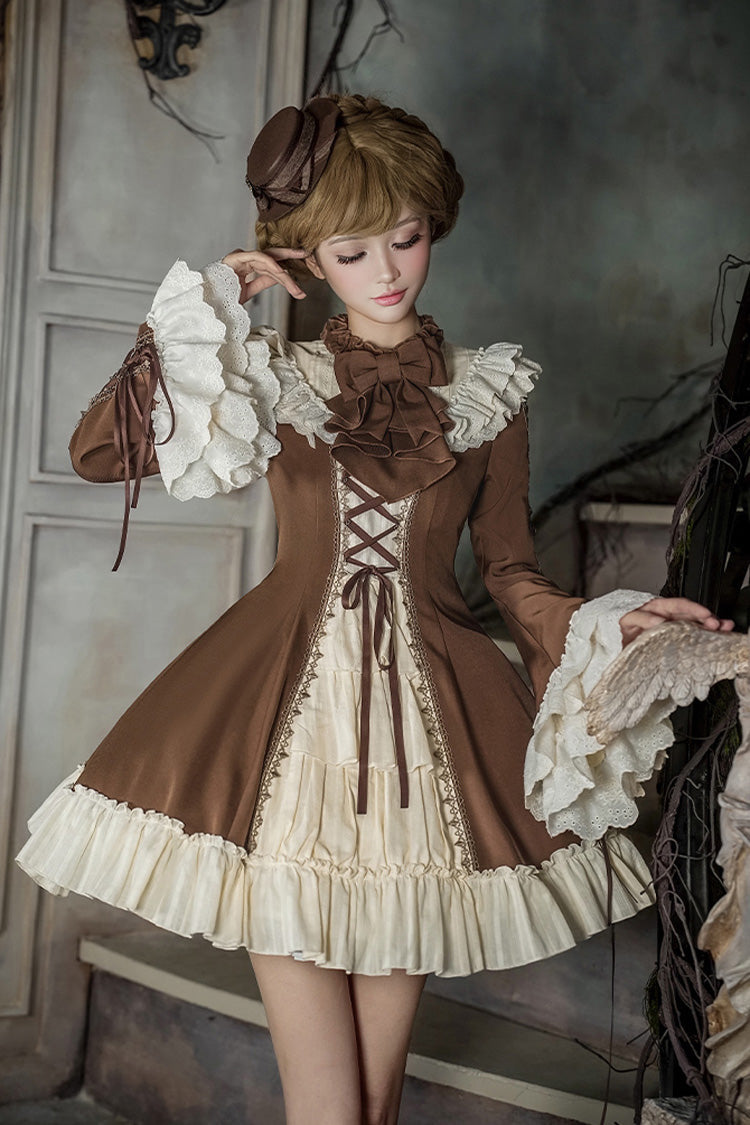Gothic Lolita Dress - Nutcracker, 2 Colors, Stand Collar, Ruffled, Lace-Up - additional product view 21