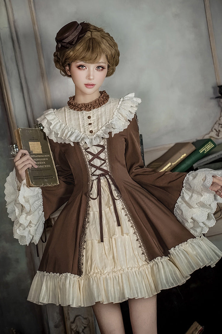 Gothic Lolita Dress - Nutcracker, 2 Colors, Stand Collar, Ruffled, Lace-Up - additional product view 22