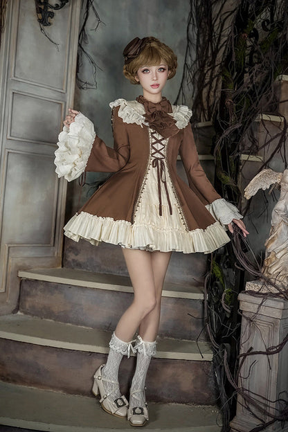 Gothic Lolita Dress - Nutcracker, 2 Colors, Stand Collar, Ruffled, Lace-Up - additional product view 23