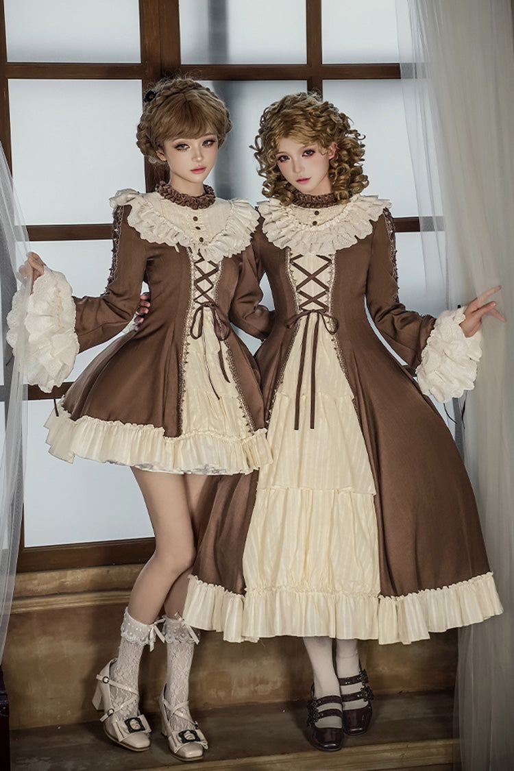 Gothic Lolita Dress - Nutcracker, 2 Colors, Stand Collar, Ruffled, Lace-Up - main product image