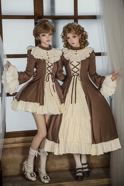 Gothic Lolita Dress - Nutcracker, 2 Colors, Stand Collar, Ruffled, Lace-Up - main product image