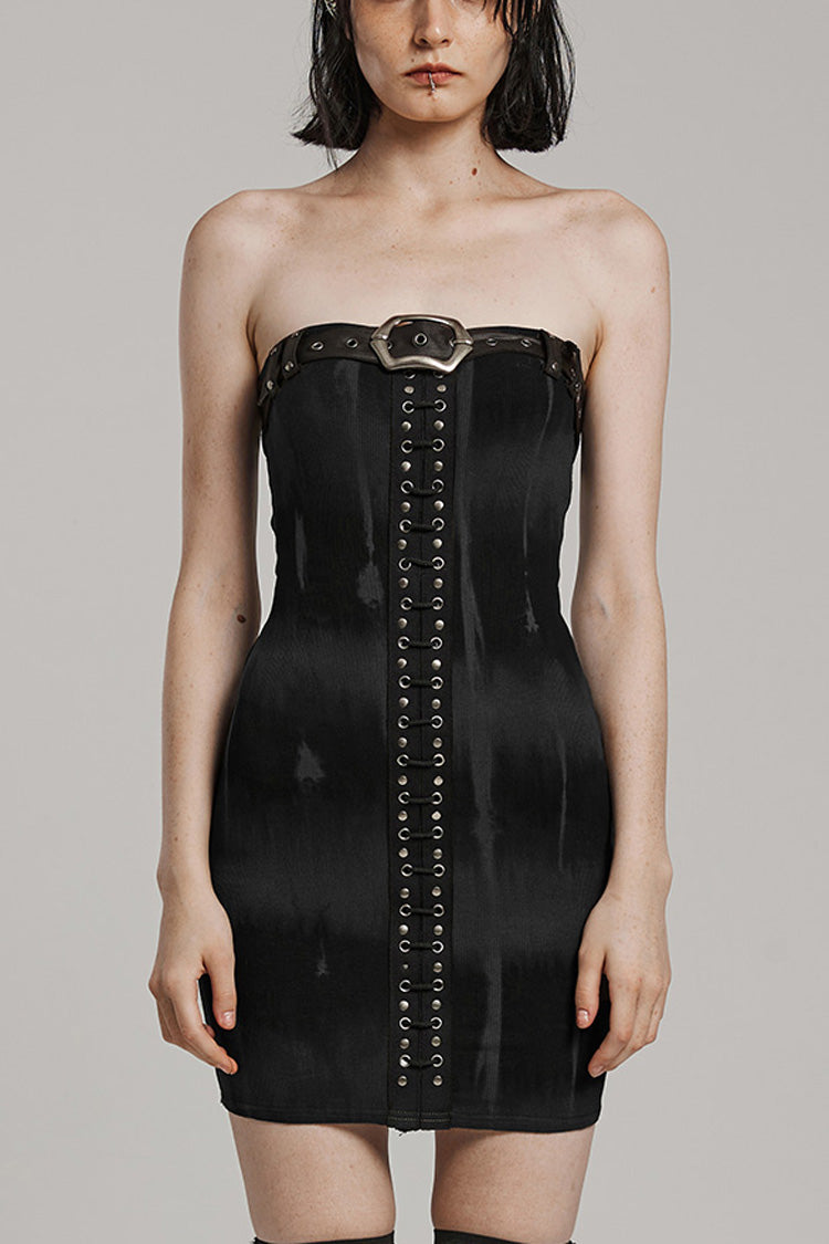 Gothic Lolita Dress - Off Shoulder Print Buckle, 2 Colors, Buckle Detail, Women's Style - main product image
