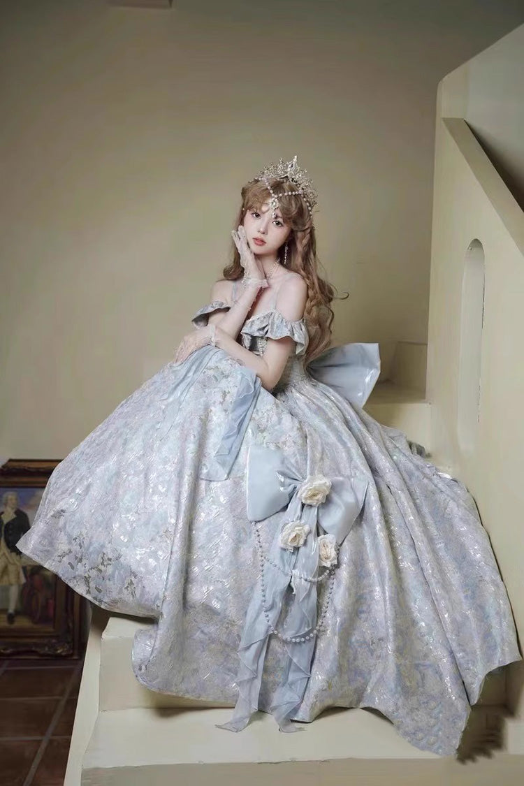 Gothic Lolita Dress - Off Shoulder Print Hanayome, 2 Colors, Printed, Embroidered - additional product view 9
