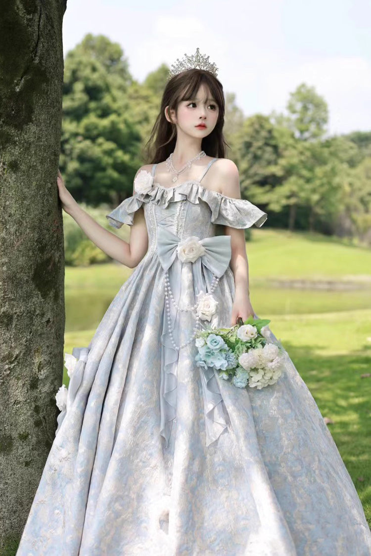 Gothic Lolita Dress - Off Shoulder Print Hanayome, 2 Colors, Printed, Embroidered - additional product view 10