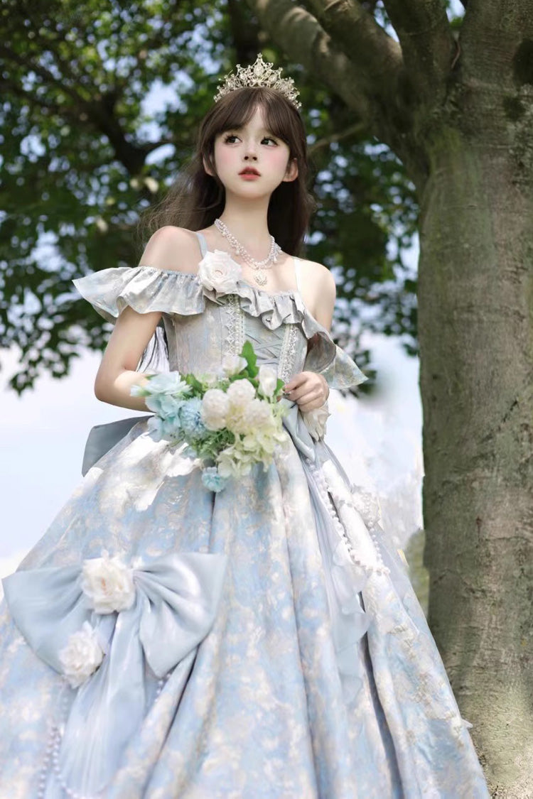 Gothic Lolita Dress - Off Shoulder Print Hanayome, 2 Colors, Printed, Embroidered - additional product view 11