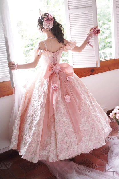 Gothic Lolita Dress - Off Shoulder Print Hanayome, 2 Colors, Printed, Embroidered - additional product view 13