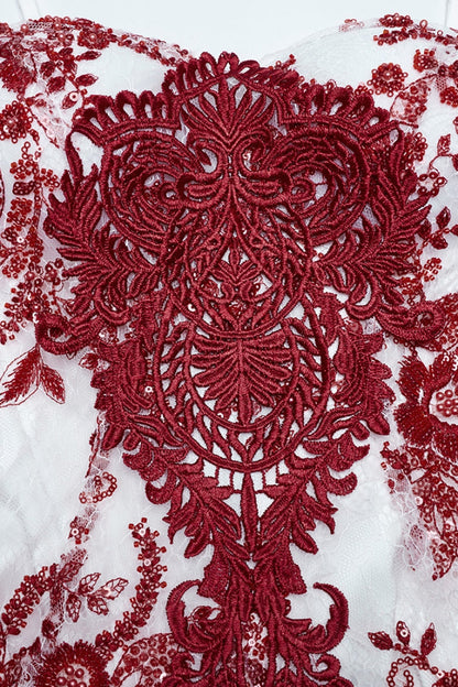 Gothic Lolita Dress - Off Shoulder, Red, Fishtail Silhouette, Women's Style, Embroidered - additional product view 5