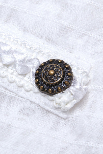 Gothic Lolita Dress - Off Shoulder, White, Puff Sleeves, Women's Style, Ruffled - additional product view 5