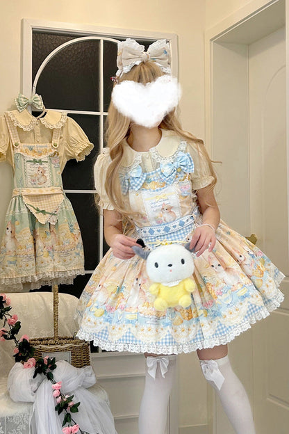 Gothic Lolita Dress - Pineapple Cat, Yellow, Lace Trim, Printed, Sweet Style - additional product view 5