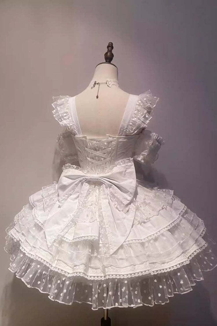 Gothic Lolita Dress - Pray Multi-layered, White, Sweet Style, Bow Detail, Lace Trim - additional product view 3