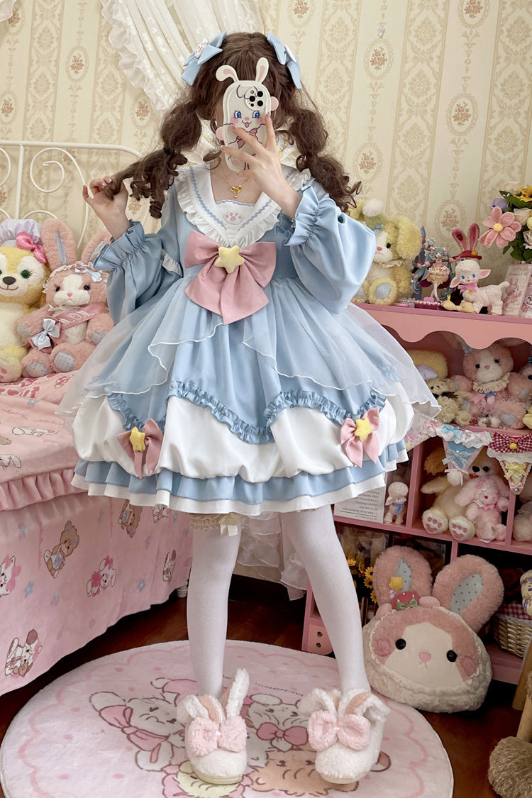 Gothic Lolita Dress - Pray Star, 5 Colors, Lace Trim, Ruffled, Layered - additional product view 3