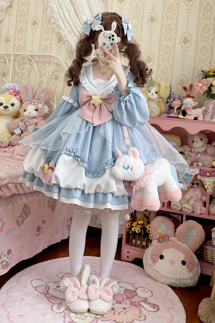 Gothic Lolita Dress - Pray Star, 5 Colors, Lace Trim, Ruffled, Layered - additional product view 4