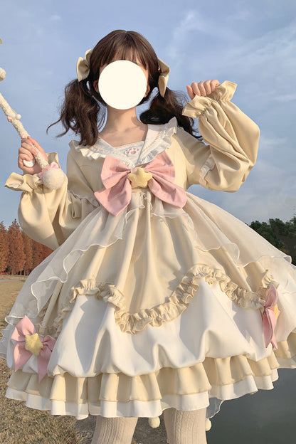 Gothic Lolita Dress - Pray Star, 5 Colors, Lace Trim, Ruffled, Layered - additional product view 9