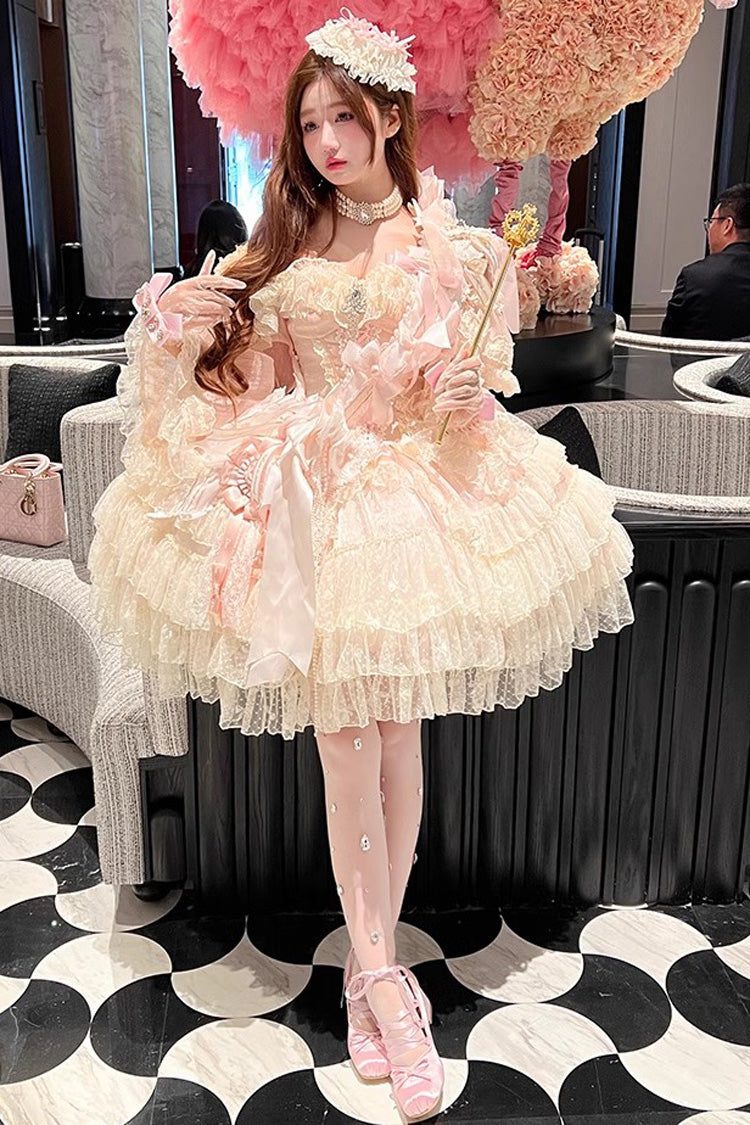 Gothic Lolita Dress - Princess Off Shoulder, 2 Colors, Long Sleeves, Sweet Style - additional product view 2