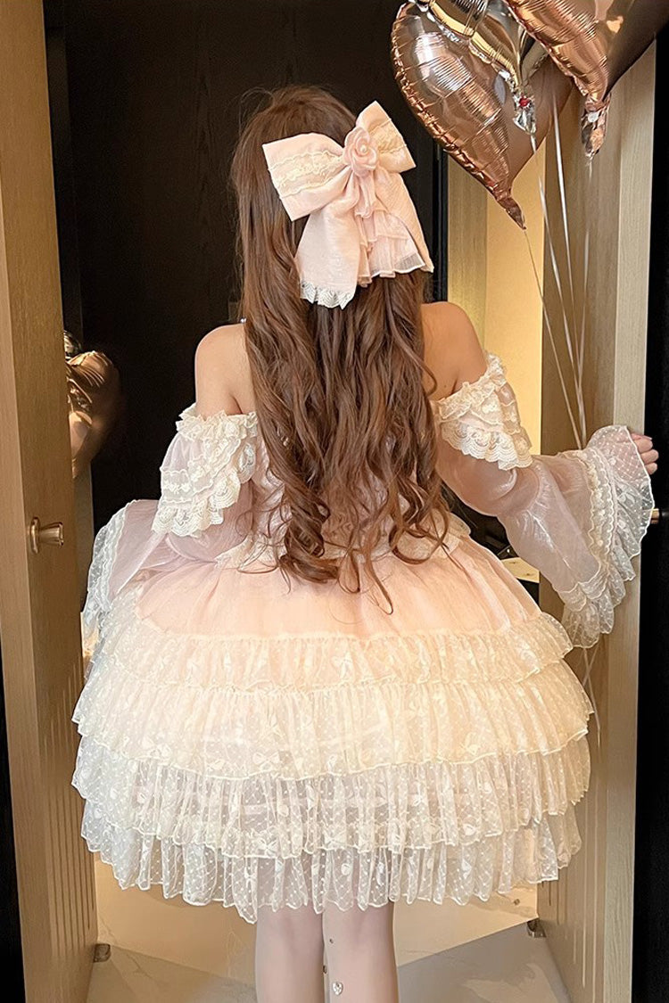 Gothic Lolita Dress - Princess Off Shoulder, 2 Colors, Long Sleeves, Sweet Style - additional product view 6