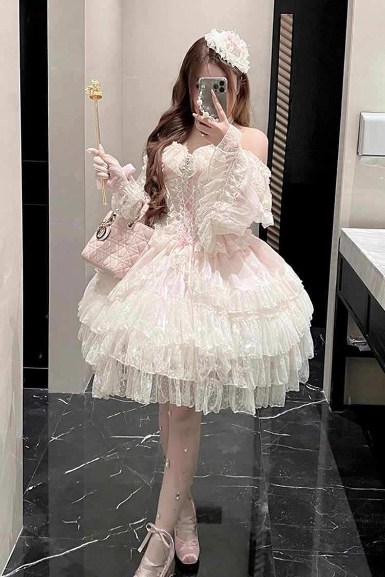 Gothic Lolita Dress - Princess Off Shoulder, 2 Colors, Long Sleeves, Sweet Style - additional product view 9